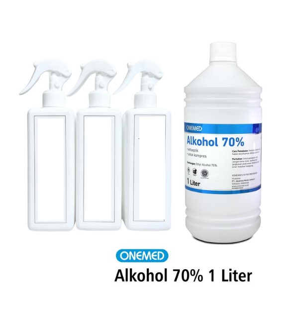 Alkohol Spray 70% 1Liter with Botol Spray 