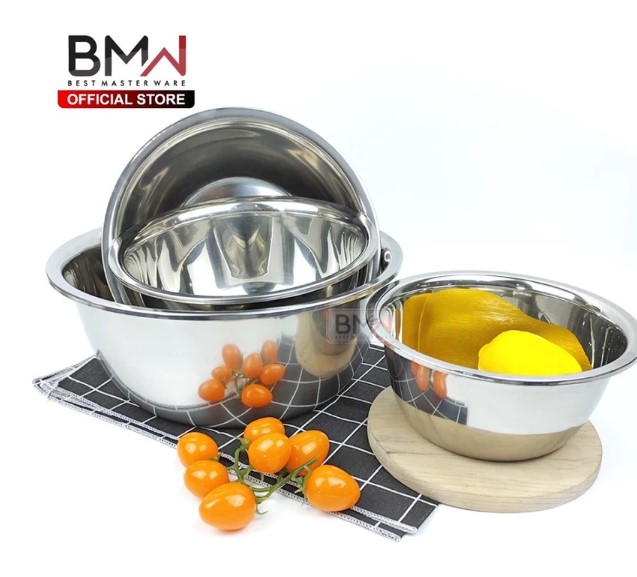 Baskom SS 22cm BMW Kitchen Ware - Baskom Tebal Premium Wadah Makanan